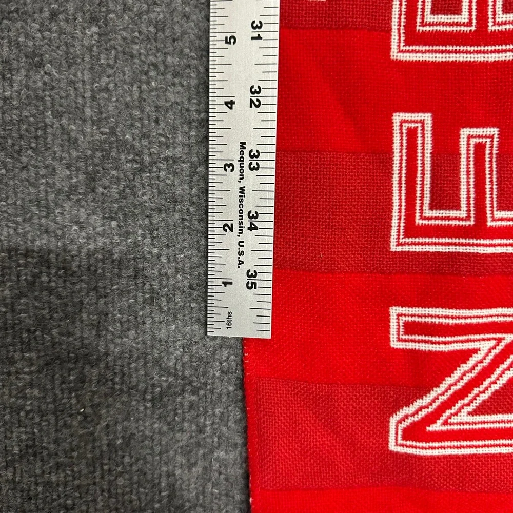 University of Nebraska Scarf Unisex OS Red White Striped Knit Fringe Huskers Fan